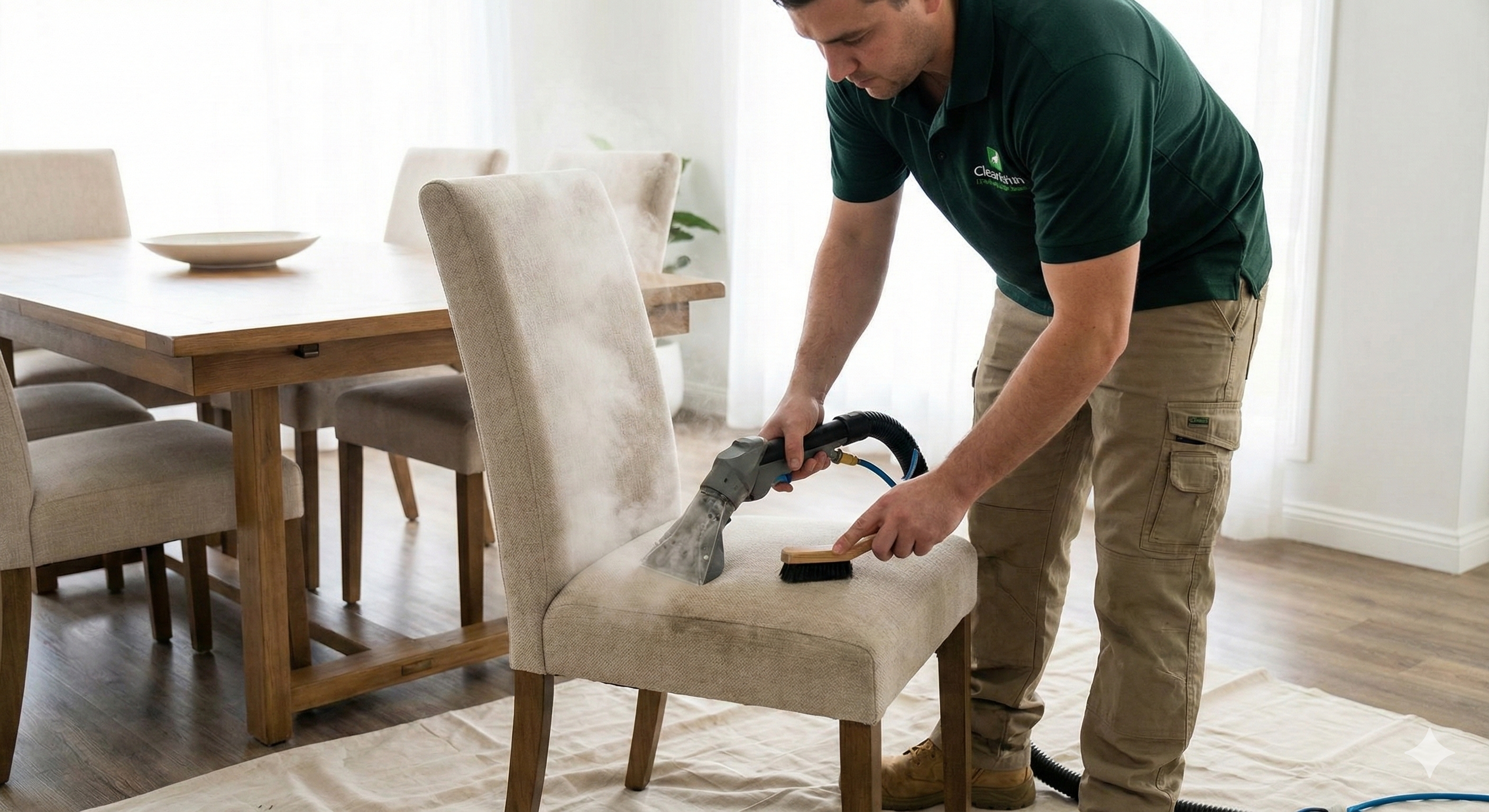 Professional dining chairs cleaning Dubai by LuxeClean